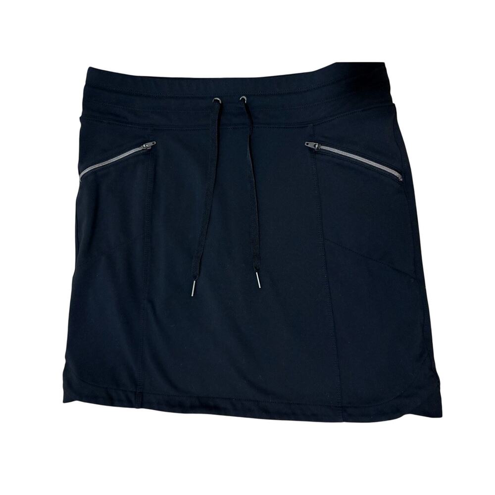 Athleta Black Skort Small Tall ST Supplex Zip Pockets Drawstring Golf Tennis